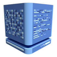 3D server icon. Computer server 3d render icon. Cloud computing. 3d render illustration png