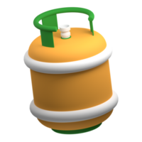 Gas cylinder in 3d render design. Fuel gas tank. 3d rendering illustration png