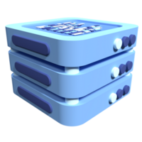 3D server icon. Computer server 3d render icon. Cloud computing. 3d render illustration png