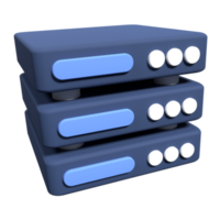 3D server icon. Computer server 3d render icon. Cloud computing. 3d render illustration png