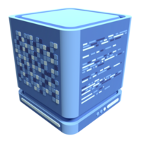 3D server icon. Computer server 3d render icon. Cloud computing. 3d render illustration png