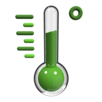 3d machen von Thermometer. 3d Glas Thermometer. Ökologie Thema. 3d Rendern Illustration png