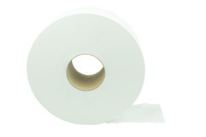 Toilet paper large or Tissue roll sanitary vertical and household, Close up detail of vertical clean toilet paper roll. Tissue is lightweight paper or light crepe paper. on transparent background, png