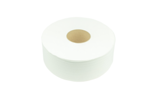 Toilet paper large or Tissue roll sanitary vertical and household, Close up detail of vertical clean toilet paper roll. Tissue is lightweight paper or light crepe paper. on transparent background, png