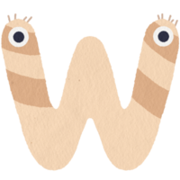 Monster alphabet capital letter W png