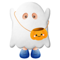 Cute white ghost Halloween costume png