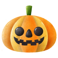 Cute orange Halloween pumpkin jack face png