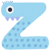 Monster alphabet capital letter Z png