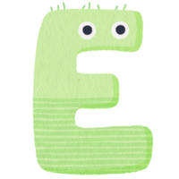 monster alfabet huvudstad brev e png