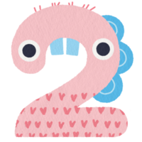 Cute monster number 2 png