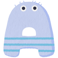 monstro alfabeto carta uma png