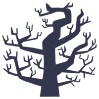 Spooky Halloween black tree png