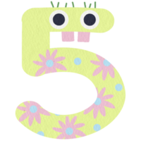 Cute monster Number 5 png