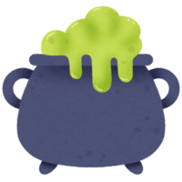 Cute Halloween witch magic cauldron png