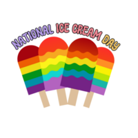 National Ice Cream Day text typography, calligraphy, lettering inscription clipart on transparent background, International Ice Cream Day, National Sundae Day, World Ice Cream Day, Month png