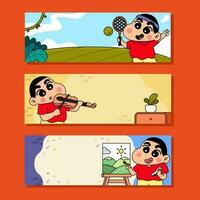 Collection of Cute Boy with Hobbies vector