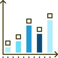 Six Process Bar Graph icon in flat style. vector