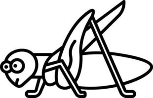 Grasshopper icon in black line art. vector