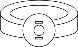Lantern power ring in black line art. vector