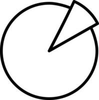 Pie chart two part icon in thin line art. vector