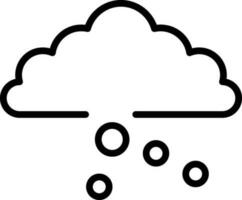 Cloud Hail Icon in Black Line Art. vector