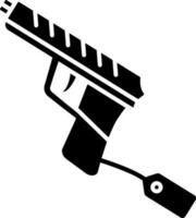 Gun icon in black and white color. vector