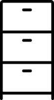 Black line art illustration of cabinet icon. vector
