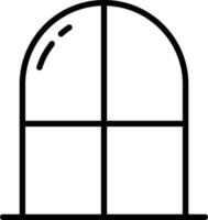 Illustration of Window icon in thin line art. vector