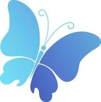 Hand drawn blue isolated butterfly. vector