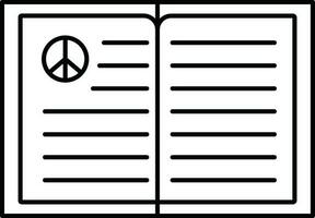 Sign of peace  on book. vector