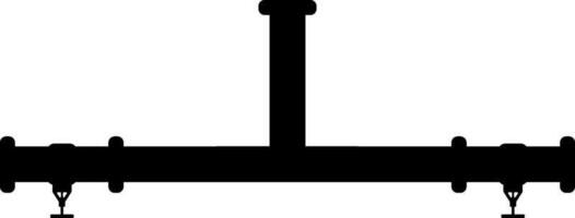 Pipeline supply icon with globe valves in black color. vector