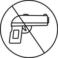 Sign of ban in gun with stroke style. vector