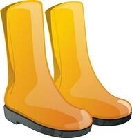 Shiny orange color boots icon. vector