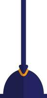 Flat style plumbing plunger in blue color. vector