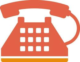 Vintage Telephone icon in red color. vector