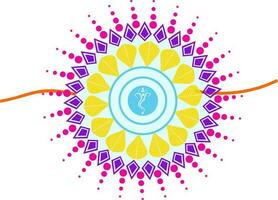 Decorated rakhi for Raksha Bandhan. vector