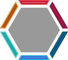 Flat illustration of a hexagonal abstract element. vector