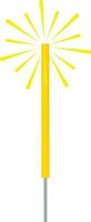 Sparkle Stick Flat Element In Yellow Color. vector