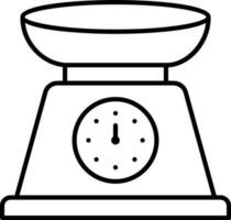 Weight scale icon in line art. vector