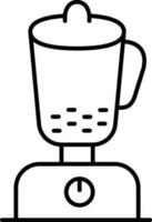 Mixer blender icon in line art. vector