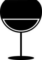 plano estilo icono de un vino vaso. vector
