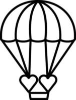 Beautiful Hot Air Balloon Icon in thin line. vector