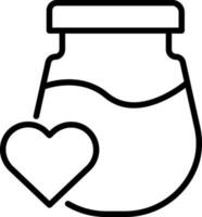 Line art love potion icon in flat style. vector