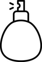 Black line art illustration of spray bottle icon. vector