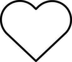 Flat style Heart icon or symbol in line art. vector