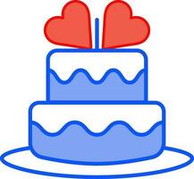 Beautiful Hearts Decorate Cake icon in flat style. vector