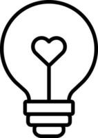 Flat style Light bulb icon in line art. vector