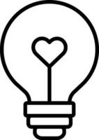 Flat style Light bulb icon in line art. vector