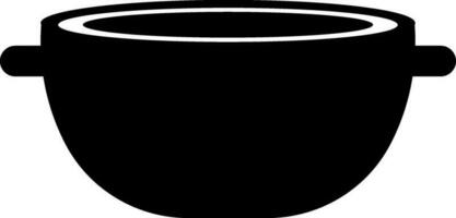 black and white bowl in flat style. vector