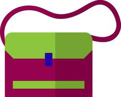 Illustration of a bag in pink and green color. vector